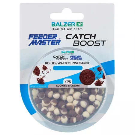 Balzer Catch Boost Method Feeder Boilies (Wafter) 10&12mm - Weiß-Braun (Cookies/Cream)