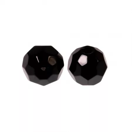Zeck Faceted Glass Beads - 6mm / schwarz
