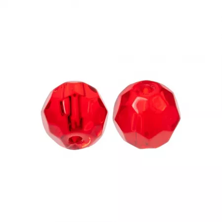 Zeck Faceted Glass Beads - 6mm / rot